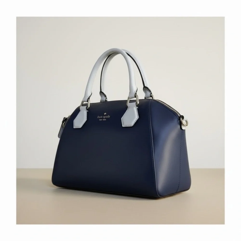 NWT Kate Spade Pippa Catherine Street Satchel French Navy Leather Bag
